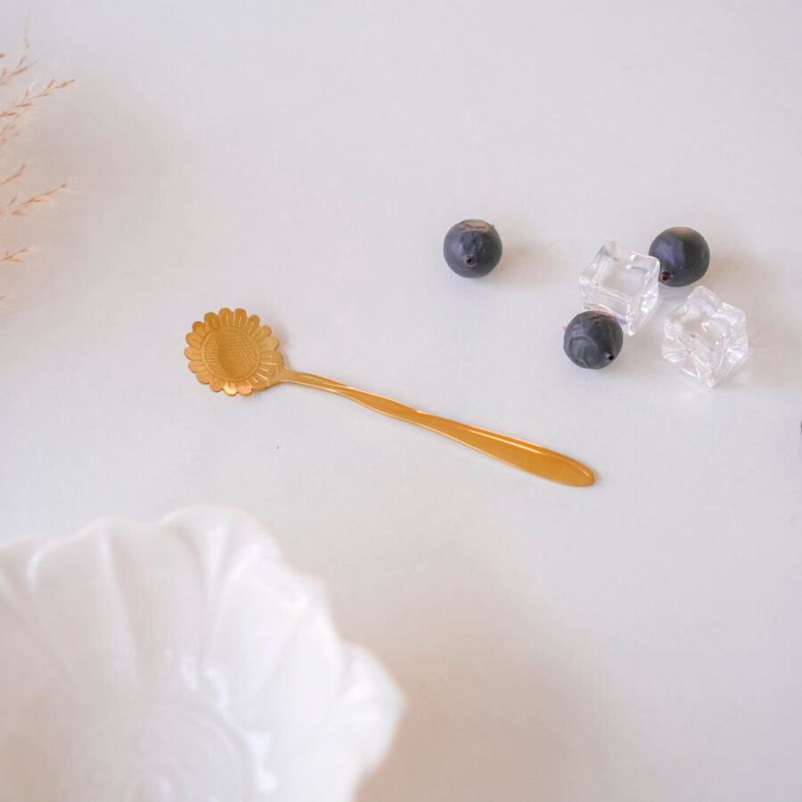 Small Dessert & Tea Spoons (Set of 6) | Sunflower Gold PVD